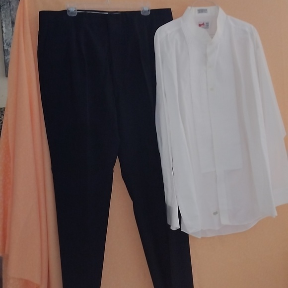 Men's tuxedo shirt and black dress pants - will include some ties - Picture 4 of 9